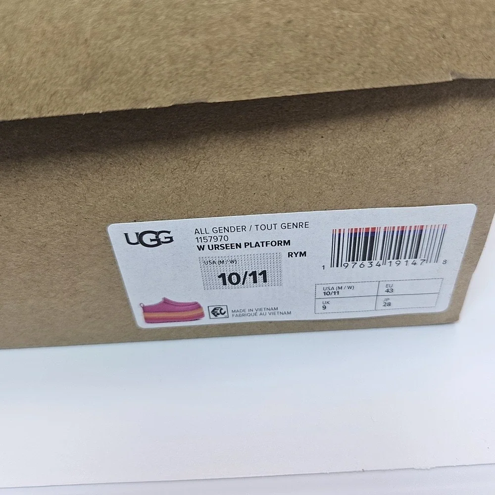 UGG URSEEN PLATFORM RASPBERRY MULTI LEATHER WOOL ALL GENDER M10/W11 Shoes Unisex